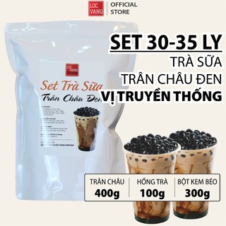 Trà Sữa Trân Châu Đen Vị Truyền Thống SET 30-35 LY Nguyên Liệu Làm Trà Sữa Tự Pha Bột Béo Hồng Trà Đen
