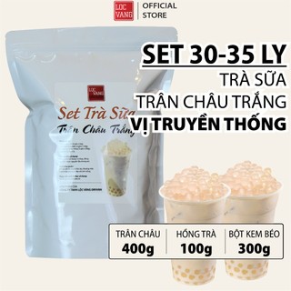 Trà Sữa Trân Châu Trắng Vị Truyền Thống SET 30-35 LY Nguyên Liệu Làm Trà Sữa Tự Pha Bột Béo Hồng Trà Đen