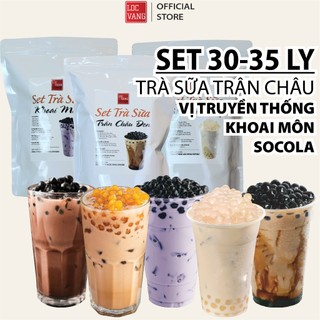 Trà Sữa Trân Châu Vị Truyền Thống SET 30-35 LY Nguyên Liệu Làm Trà Sữa Tự Pha Bột Béo Hồng Trà Đen