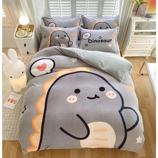 Bộ Chăn Ga Gối Nỉ Nhung - Khủng Long