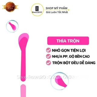 Que thìa nhựa trộn và đắp mặt nạ, thìa nhựa trộn quét mask bột tiện dụng