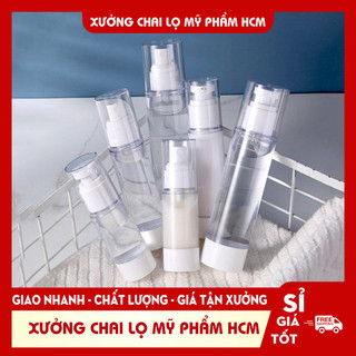 Chai Lọ Hút Chân Không 50ML - Chai Xịt Giọt Trong Suốt - Chai Chiết Mỹ Phẩm Cao Cấp