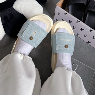 Dép mini bags quai ngang Rabbit Town thêu nổi xinh xắn / Đế cao 4cm / Full Box