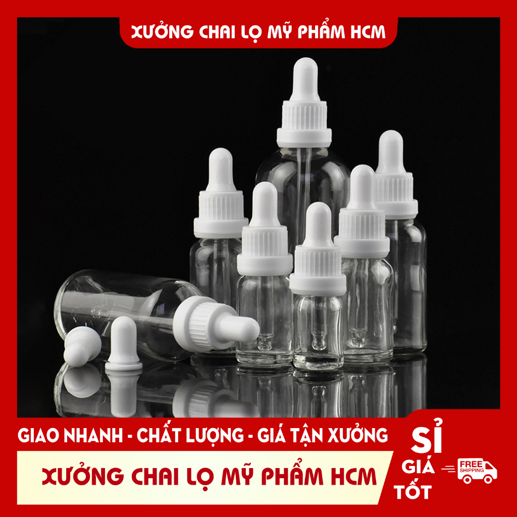 Lọ Chiết Serum Bóp Giọt Khoen Đen To 5ML/10ML/15ML/20ML/30ML/50ML/100ML