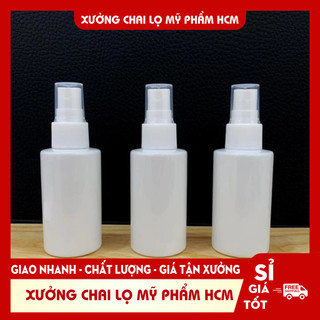 Chai Nhựa Nắp Bật 50ML Trắng Đục Đựng Gel Rửa Tay - Chai Nhựa Pet - Chai Chiết Mỹ Phẩm - Dụng Cụ Làm Đẹp