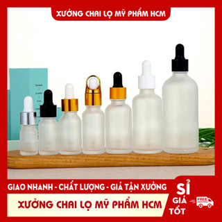  Lọ Chiết Serum Thủy Tinh Phun Mờ Cao Cấp Nắp Bóp Nhỏ Giọt 15ML 20M 30ML Dùng Chiết Mỹ Phẩm Tinh Chất Phụ Kiện Du Lịch 