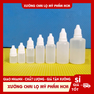 Combo 100 chai lọ nhựa nhỏ mũi - chai nhựa nhỏ mắt 5ml, 10ml, 20ml vỏ chiết mực, đựng cồn, mỹ phẩm