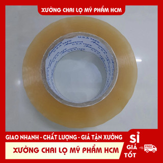 1 Cuộn Băng Keo 200 yard Siêu Dính Nặng Màu Trong 1 cây 6 cuộn 2kg lõi giấy mỏng giá rẻ nhất thị trường