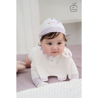 Lp - yếm sơ sinh la pomme hoạ tiết đáng yêu - ghi - ss24.t8a-zl514