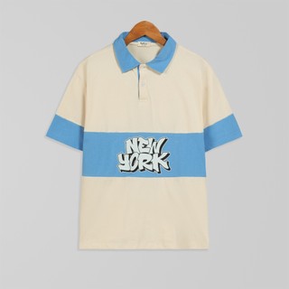Áo thun localbrand unisex cổ polo phối in NY BROVSTYLE