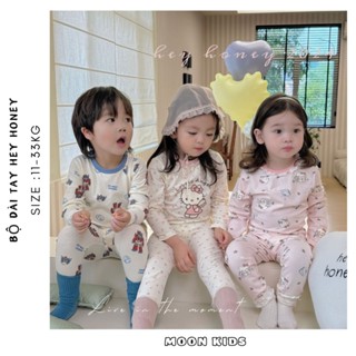 Bộ cotton dài tay cho bé Hey Honey bộ dài tay phong cách Hàn 21670