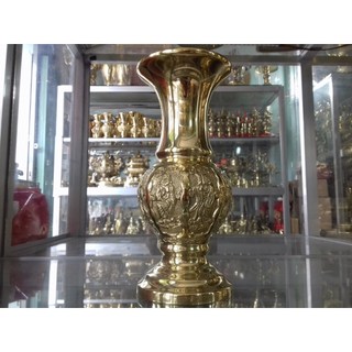 Bình bông bát tiên 24cm 30cm bằng đồng vàng