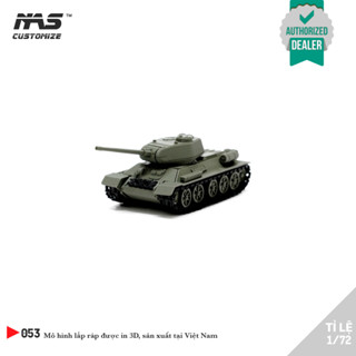 [NAS] Mô hình lắp ráp xe tăng Nga T-34-85 1/72, Mô hình quân sự xe tăng Nga T34 85 tỉ lệ 1/72