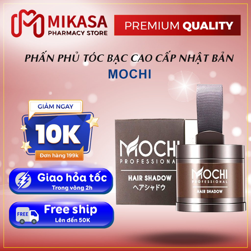 Phấn Phủ Bạc Tóc Mochi Hair Shadow Nhật Bản - Mochi Phủ Bạc Chân Tóc, Dưỡng Tóc Chắc Khỏe, Giảm Tóc Thưa, Hói Đầu