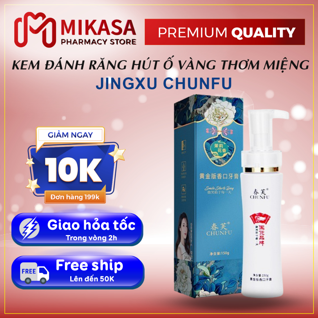 Kem Đánh Răng Jingxu Chunfu - Kem Chunfu Trắng Sáng Răng, Sạch Ố Vàng, Hết Hôi Miệng, Hơi Thở Thơm Mát