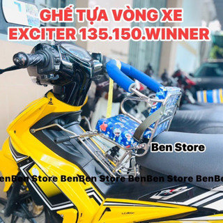 Ghế tựa vòng inox ngồi xe máy cho bé xe Exciter 135,150. Winner