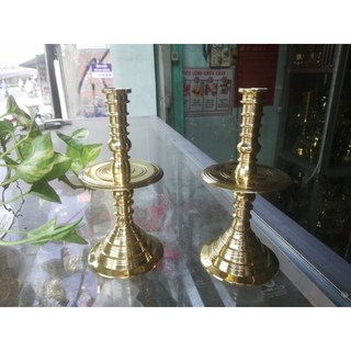 Chân nến trơn 16,5cm truyền thống bằng đồng