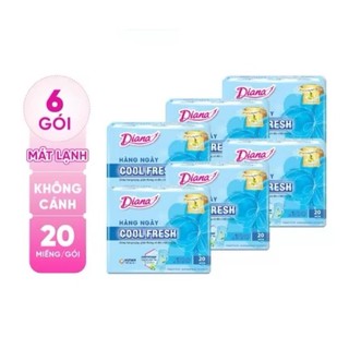Lốc 6 gói Băng vệ sinh Diana hàng ngày Sensi Cool Fresh gói nhỏ 8/20 miếng/gói