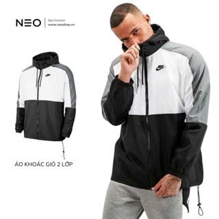 Áo khoác Nike Retro Woven Jacket – Đen Phối Trắng Xám