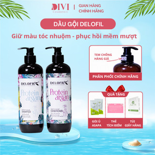 Dầu gội xả delofil giữ màu tóc nhuộm bền màu, lâu phai 500ml - mỹ phẩm divi