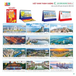 Lịch 2025 - lịch để bàn 2025 - lịch bàn chữ a ngang - - nhiều mẫu