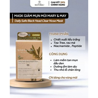 Mặt nạ sạch nhờn và mụn đầu đen mũi MARY & MAY DAILY BLACK HEAD CLEAR NOSE PACK