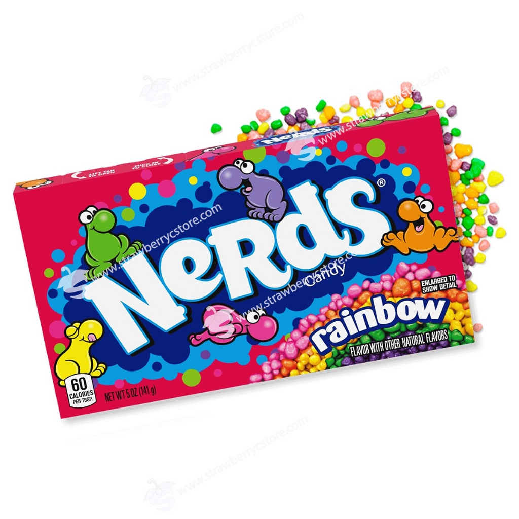 Kẹo Cầu Vồng Trái Cây Nerds Rainbow Tiny Tangy Crunchy Candy, Hộp 141g (5 Oz.)