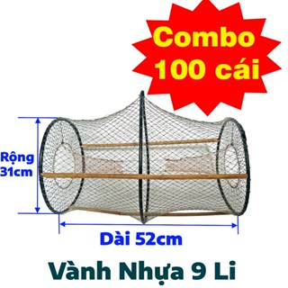 COMBO 100 Lờ Cá Lóc, Bẫy Cá Lóc, Cá Trê Cải Tiến Vành Nhựa
