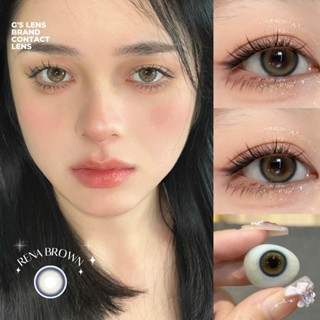  Kính áp tròng Gtrendy RENA BROWN màu nâu xanh filter giãn nhẹ lens cận 6 tháng G.DIA14.2mm có độ 0-6  