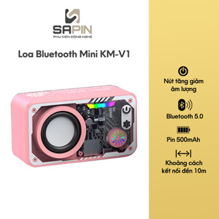 Loa Bluetooth Mini KM-V1 Đèn Led Nháy Theo Nhạc - Màng Cộng Hưởng Âm Bass Sapin