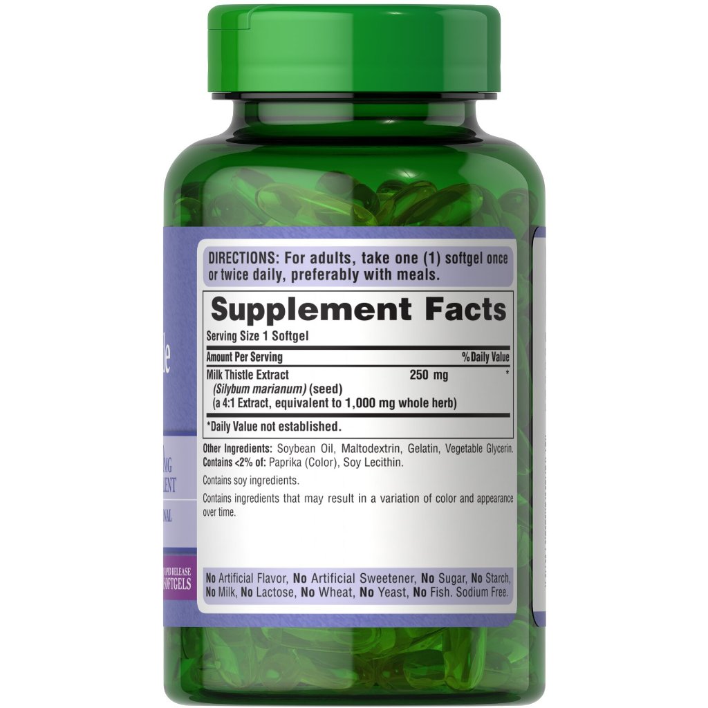 (Bill Hãng) Viên Uống Thải Độc Gan, Bổ Gan Milk Thistle Extract Puritain'sPride