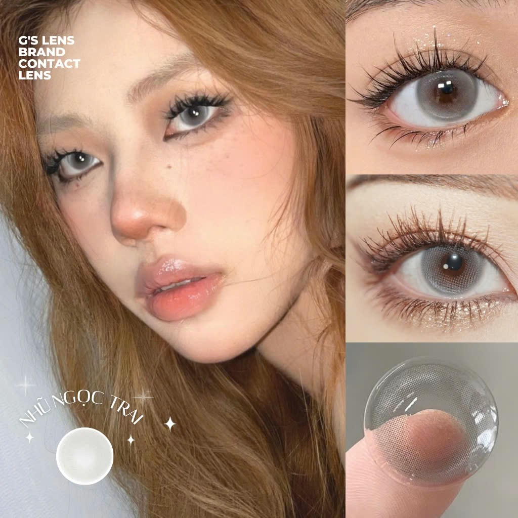 Kính áp tròng Gtrendy OCEAN GRAY xám tây nhũ ngọc cận 6 tháng G.DIA14.2mm có độ (0-8)NỘI ĐỊA TRUNG