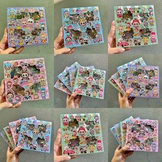 Hộp 100 tấm sticker Labubu cute dễ thương,set sticker trang trí dán tập vở, bình nước, bút nước thiết kế đẹp