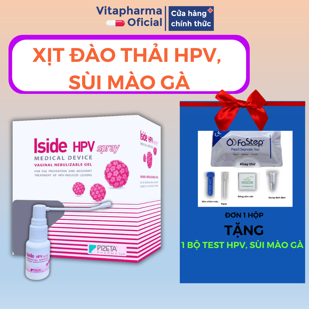 Iside HPV - Hỗ Trợ Tăng Đào Thải HPV, Cân Bằng pH, Tăng Đề Kháng ( Gồm 1 Bình Xịt và 14 Vòi Xịt) [CH