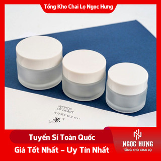 Hủ chiết mỹ phẩm ♥️ hủ đựng kem 30gr/50gr thủy tinh mờ nắp nhôm bạc cao cấp dùng chiết kem dưỡng, son, mặt nạ