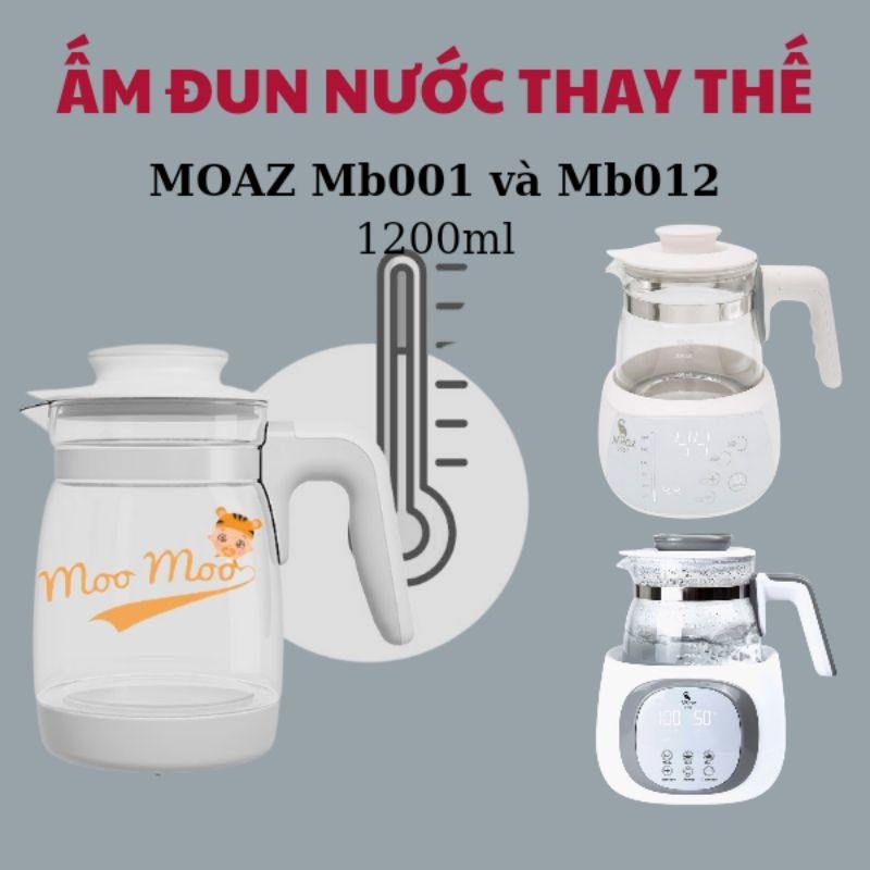 Bình thủy tinh đun được cho máy đun nước Moaz MB 002, MB 012