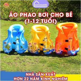 Áo Phao Bơi Cho Bé Nam Nữ Bé Trai Gái Trê Em Cứu Hộ 1 - 12 Tuổi Không Tay Chính Hãng Automatik
