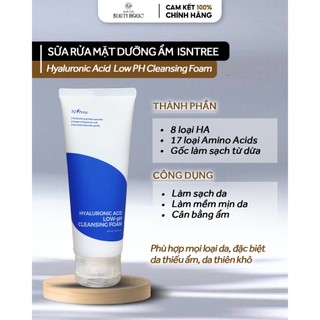 Sữa rửa mặt cấp ẩm isntree hyaluronic acid low ph cleansing foam