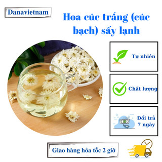  Trà hoa cúc trắng  bạch cúc  sấy khô nguyên bông danavietnam thanh lọc - gói 20g,50g 