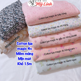 Vải cotton lụa magic giãn 4 chiều chất cotton mỏng mềm mát may cho các bé, áo phông,… - Tiệm vải Mỹ Linh