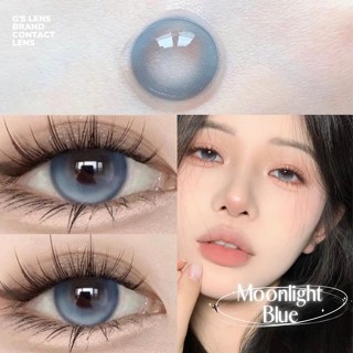 Kính áp tròng Gtrendy MOONLIGHT BLUE xanh tây filter giãn nhẹ lens cận 6 thángG.DIA14.2mm có độ (0-8)