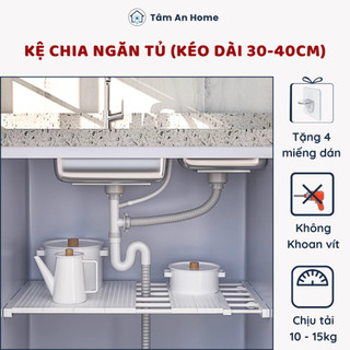 (Kéo Dài 30 - 40 Cm) Kệ Chia Ngăn Tủ Bếp Thanh Chia Ngăn Hộc Bếp Thanh Ngăn Tủ Bếp Không Cần Vít