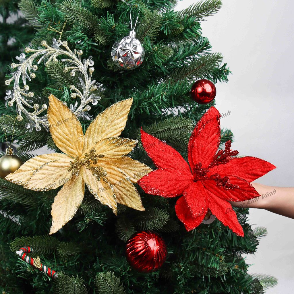 Hoa Kim Sa Cánh Mỏng KS08 Trang Trí Cây Thông Noel Phụ Kiện Giáng Sinh