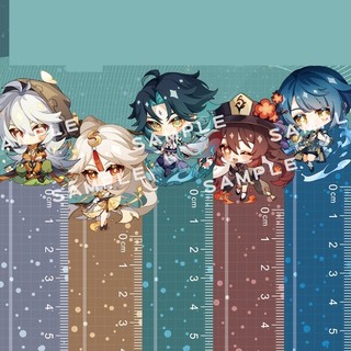 Bộ thước kẻ anime game genshin impact thước đo độ, thước thẳng, thước eke, thước dài hu tao, yae miko, raiden shogun