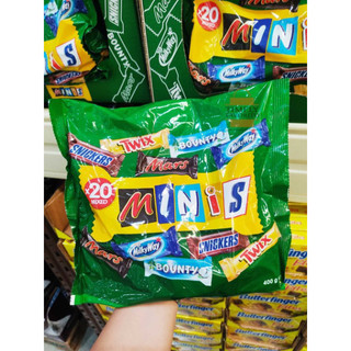   NEW DATE : 09 2026  🍫 GÓI SOCOLA MINIS X20 MIXED TỔNG HỢP 5 LOẠI SNICKERS ... CỦA MỸ TÚI 20 THANH  400G  U.S.A 🛬🗽🇺🇸 