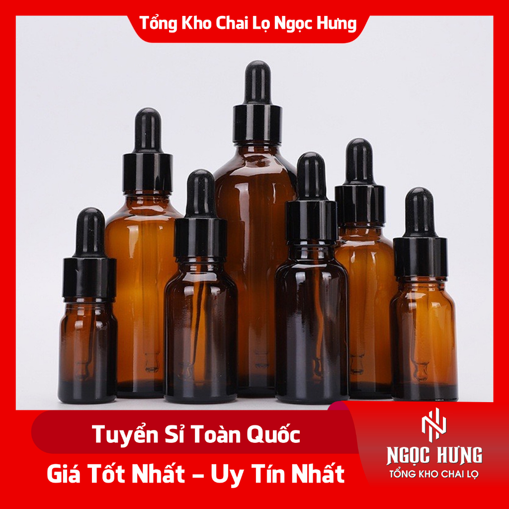 Lọ Chiết Serum 🏵️ Lọ Chiết Mỹ Phẩm Thủy Tinh Nắp Bóp Nhỏ Giọt Khoen Đen 50ML/100ML Dùng Đựng Tinh Dầu,, Kem Dưỡng