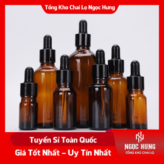 Lọ Chiết Serum 🏵️ Lọ Chiết Mỹ Phẩm Thủy Tinh Nắp Bóp Nhỏ Giọt Khoen Đen 50ML/100ML Dùng Đựng Tinh Dầu,, Kem Dưỡng