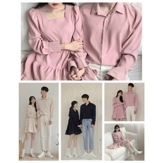 Set đồ đôi áo váy sơ mi đôi-váy nữ babydoll- 3 màu siêu hot 🥳