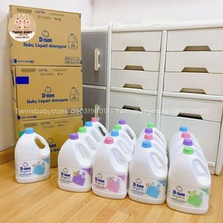 Nước giặt dnee, nước giặt cho bé, nước giặt xả quần áo chính hãng Thái Lan, thể tích can 3 lít.