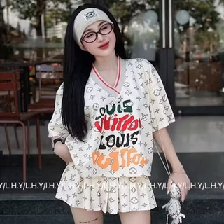 Set Áo Váy L Vê Cổ Tim . Bộ Váy Áo Chất Cotton Thoáng Mát Mềm Mịn Thời Trang